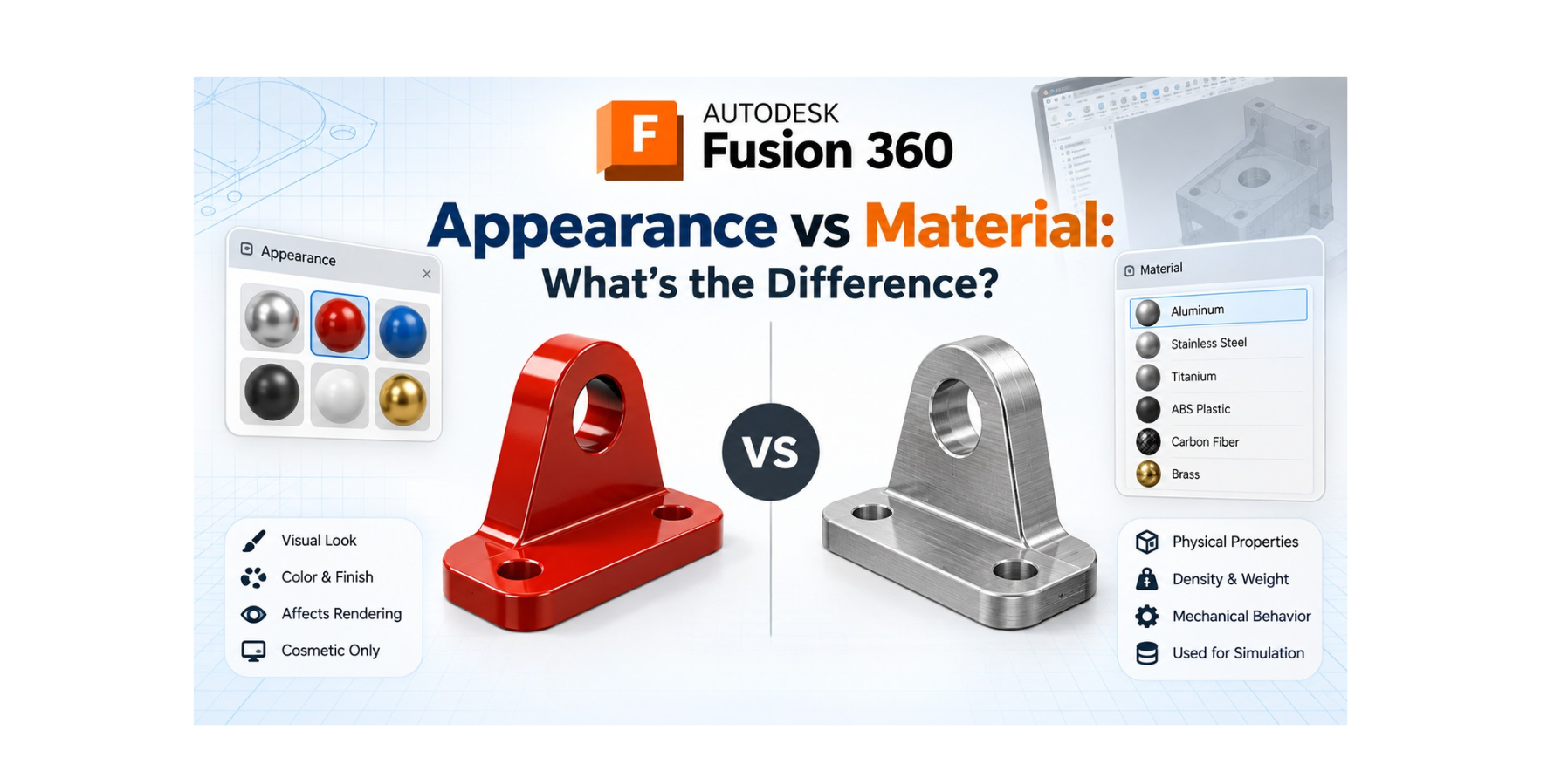 Fusion 360 Appearance vs Material: What’s the Difference?